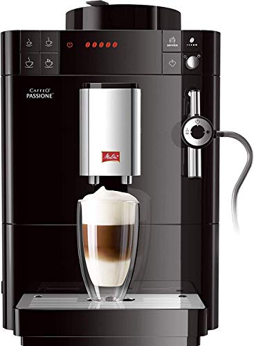 Melitta Passione F530-102, Cafetera Automática con Molinillo, Café en Grano, Sistema de leche, Limpieza Automática, Personalizable, 15 Bares, Negro