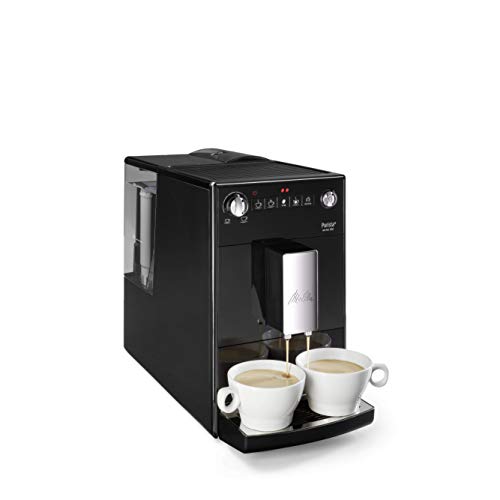 Melitta Purista F230-102, Cafetera Automática con Molinillo Silencioso, 15 Bares, Café en Grano, Limpieza Automática, Personalizable, Negro