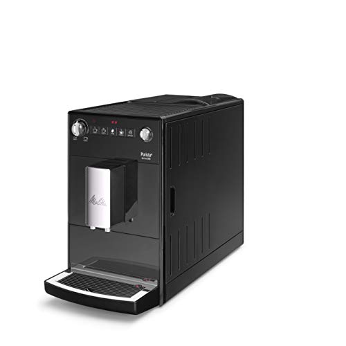 Melitta Purista F230-102, Cafetera Automática con Molinillo Silencioso, 15 Bares, Café en Grano, Limpieza Automática, Personalizable, Negro