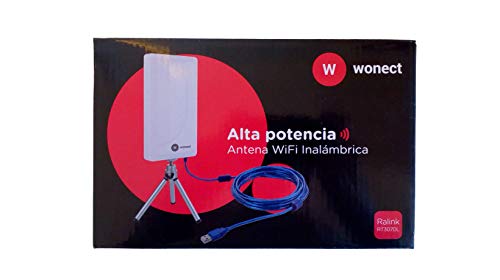 MELON N89A Antena wifi exterior e interior 2000mw + 24 dbi 10 metros usb. Receptor inalámbrico externo con módulo wireless Ralink RT3070. Compatible auditoria, wifislax, beini, backtrack.