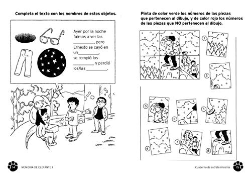 Memoria de elefante: Cuaderno para Primero De Primaria: Juegos para niños de 5 y 6 años: primero de primaria: Cuadernillo de actividades: 1 (cuadernos de actividades)