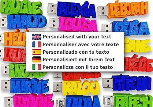 Memoria USB Personalizada con el Texto Que tú decidas–Elige Entre 15 Colores Diferentes - USB 3.0-8GB o 16GB o 32GB - un Regalo Original y único