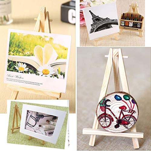 Mengger Mini Caballete Madera 30pcs Boda Foto pintura cuadros Nombre Número Mesa Tarjeta Menús Bautizo Comunión Cumpleaños Fiesta Decoración de Mesa Bar Hogar Soporte Pantalla Titular (B)