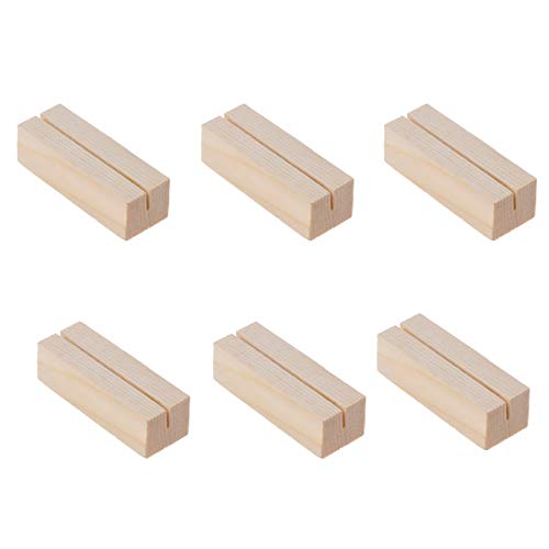 Mengger Tocón Madera Soportes Foto Pinzas Clips Sostenedor Nota Nombre Número Mensaje Decoración Boda soporte 6pcs portatarjetas para fotos tarjetas de mesa Portanotas