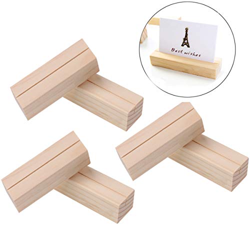 Mengger Tocón Madera Soportes Foto Pinzas Clips Sostenedor Nota Nombre Número Mensaje Decoración Boda soporte 6pcs portatarjetas para fotos tarjetas de mesa Portanotas