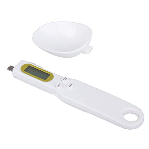 Mengshen Bascula Cuchara Digital para Cocina Alimentos Escala pequeña de Alta precisión con función de Tara Pesando y midiendo Medicina harina 1.1 LB / 500 g (0.1 g) Escala de miligramo Blanco