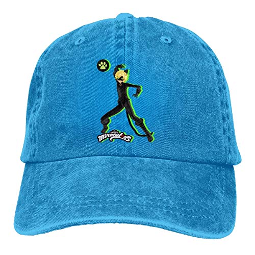 Men's Vintage Adjustable Cap Custom Cat Noir OnlySee Cool Casual Fashion Hat, Blue