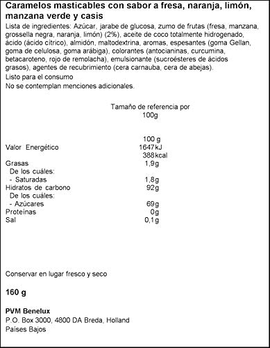 Mentos Mix Frutas, Caramelo Masticable con Zumo de Frutas - 7 bolsas de 160 gr. (Total 1.120 gr.)