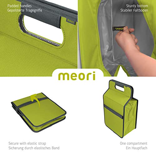 Meori - Nevera portátil Grande con Botella, Color Verde Kiwi y Liso, Estable, Lavable, de poliéster, Plegable, barbacoas, Fiestas en el jardín, Compras, Camping, Verde