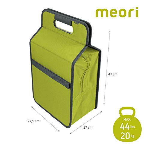 Meori - Nevera portátil Grande con Botella, Color Verde Kiwi y Liso, Estable, Lavable, de poliéster, Plegable, barbacoas, Fiestas en el jardín, Compras, Camping, Verde