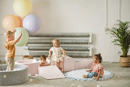 MEOWBABY 200x45cm Parque Infantil con Pelotas y un Kit de Espuma para Niños Conjunto de Piscina de 5 Elementos Módulo de Espuma Hecho en EU Rosa Claro: Beige/Menta/Blanco/Rosa Pastel