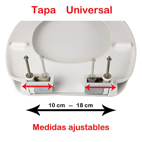 MERCURY TEXTIL - Tapa y Asiento WC Universal Cierre Suave y Bajada Lenta de Plástico Duro Tapa de Inodoro con Freno Fácil para Instalación y Desmontaje (Flores)