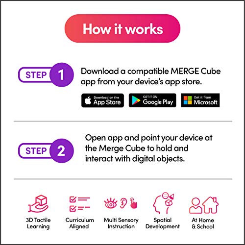 Merge Cube Juguete STEM de Realidad Aumentada - Juegos Educativos para el Aprendizaje de Ciencias, Matemáticas, Arte y Más en el Aula y en el Hogar