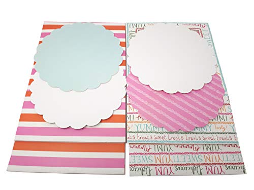 Meri Meri - Caja para tartas con ventana plegable (25,5 x 25,5 x 13 cm) Striped + Yummi