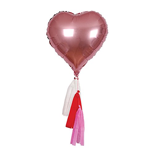 Meri Meri - Globo gigante en forma de corazón con sopladores de papel (6 unidades)