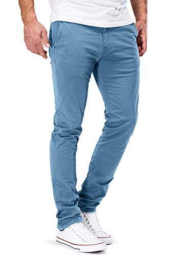 Merish - Pantalones chinos para hombre, corte estrecho, elásticos, pantalones de diseño, 401 401 azul claro. 32W x 32L