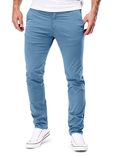 Merish - Pantalones chinos para hombre, corte estrecho, elásticos, pantalones de diseño, 401 401 azul claro. 32W x 32L