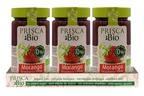 Mermelada de Fresa 100% Ecológica - Sin Azúcar Añadido - Produto Bio Certificado - Paquete con 3 Unidades de 240 gr Cada