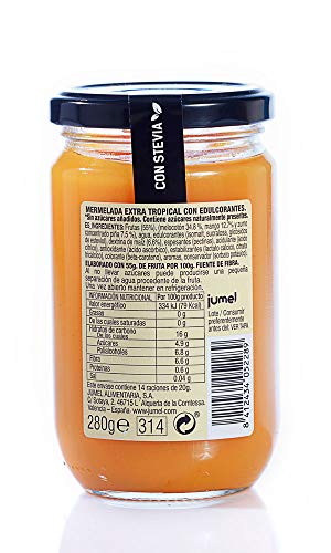 Mermelada sin azúcar Extra Tropical Jumel. Mermelada con Stevia. Mermelada gourmet, tu desayuno o merienda más saludable con todo el sabor. Pack de 4 unidades (1,49 €/u)