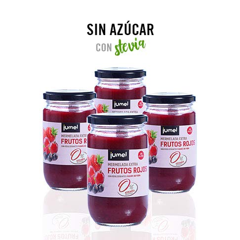 Mermeladas sin azúcar Extra Frutos Rojos Jumel. Mermelada con Stevia. Mermelada gourmet, tu desayuno o merienda más saludable, con todo el sabor. Pack de 4 unidades (1,49 €/u).