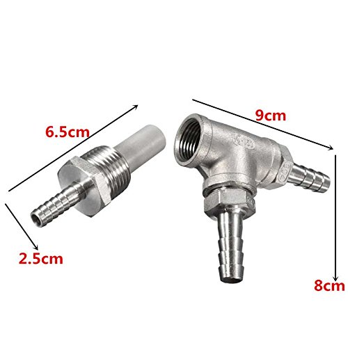 Merrday Kit de aireador de Aireación en Línea ProMaker de Acero Inoxidable. Difusor de Oxigenación para Enfriador de Mosto, Caldera, Preparación de la Bomba en el hogar