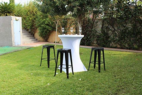 Mesa alta redonda 80x110 cm de cocktail para celebraciones, mesa elegante copa de bienvenida, bodas y eventos. Mesa de cocktail para catering, restaurantes y bares. Mesas altas de 80 de diámetro.