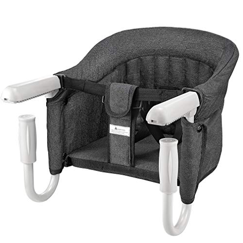 Mesa Asiento de mesa para bebé – plegable Trona de Viaje Arnés de 5 puntos, Sillita para bebé ajustable a la mesa …