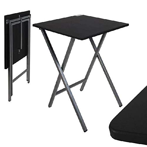 Mesa cuadrado plegable negra 48x48x65 cm