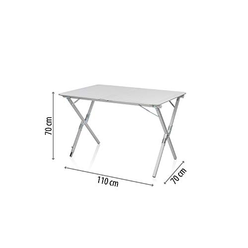 Mesa de camping Campart Travel TA-0802 – 110 x 70 cm – Tablero enrollable