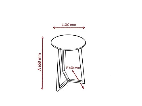 Mesita Auxiliar Alpha - Industrial/Pino - A 650 x 400 x 400