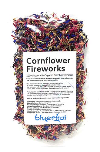 Mesmerizing Cornflower Fireworks Petals - Pétalos De Aciano Mixtos Para Latte Casero, Mezclas De Té, Sales De Baño, Regalos, Manualidades