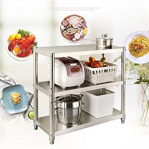 Metal Bakers Coffee Rack Soporte De Microondas Horno De Convección Ajustable Shelf 3 Tier Kitchen Hotel Restaurant Corner (Size : Width 40CM)