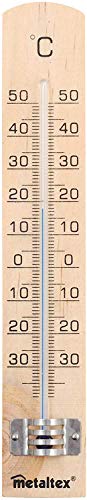 Metaltex 298005 - Termómetro de Madera para Interior, 18 centímetros