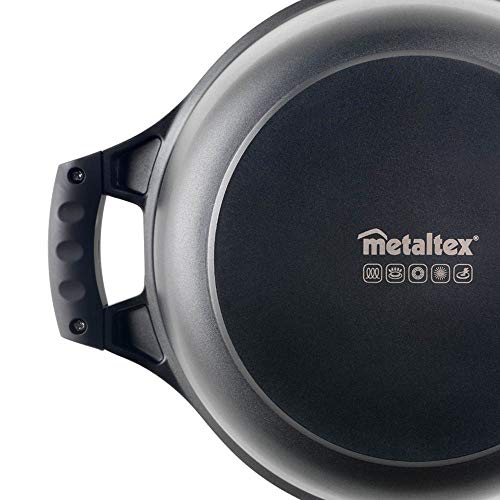 Metaltex XPERT-Cacerola Baja Aluminio Fundido, 28 cm, Antiadherente ILAG 3 Capas, Full Induction válido para Todo Tipo de cocinas