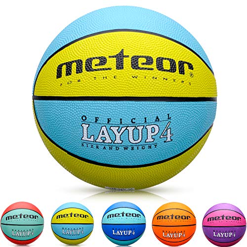 meteor Balón Baloncesto Talla 4 Pelota Basketball Bebe Ball Infantil Niño Balon Basquet - Baloncesto Ideal para los niños y jouvenes para Entrenar y Jugar - Tamaño 4 Layup