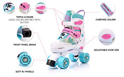 meteor Retro Patines Disco Roler Skate Patines en Paralelo 4 rueadas Quad Skate Patines de Hielo para niños de Adolescentes y Adultos tamaño Ajustable del Zapato (M 35-38, Arrows)