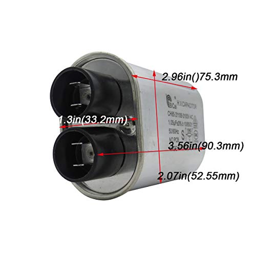 Meter Star CQC&VDE - Condensador universal de alta tensión para microondas 1,05 uf ch85 21105 2100 V AC H.V. Condensador 10/85/21 50/60 Hz sin PCB, VDE EN61270-1