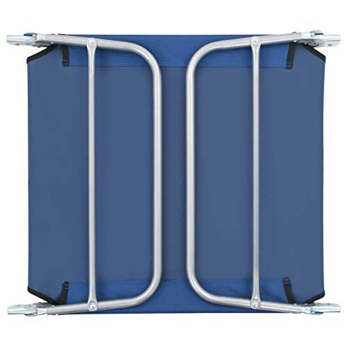 mewmewcat 2xPlegable Tumbona de Jardín Exterior para Jardín Patio Porche o Piscina,Respaldo Ajustable,Carga Máxima 120kg,56x182x24,5cm Azul