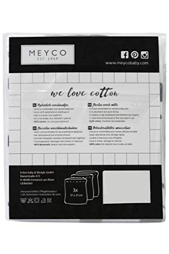 Meyco 458000 - Manopla de baño (3 unidades, 21 x 17 cm, 100% algodón), color blanco