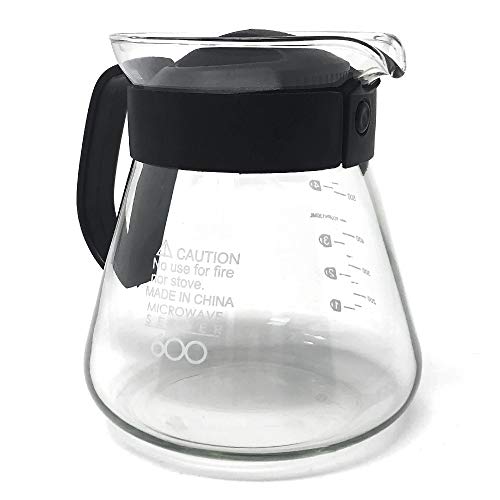 MGE - Jarra Medidora Apta para Microondas - Tetera de Cristal Térmico - Jarra Melita con Tapa - Negro - 600 mL