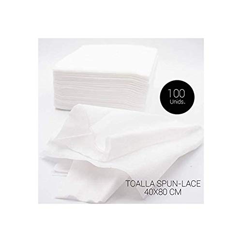 MH COSMETICS Toallas Desechables Spun-Lace 40 * 80 cm, 100 Unds, Peluquería/Estética, Color Blanco