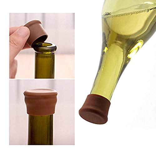 mi ji 3pcs Tapones de Silicona Vino Tapas de Tapones de Botellas sellador de Silicona Reutilizable Vino y Bebidas de reemplazo Tapones de Corcho para Vino (Color al Azar) para su casa