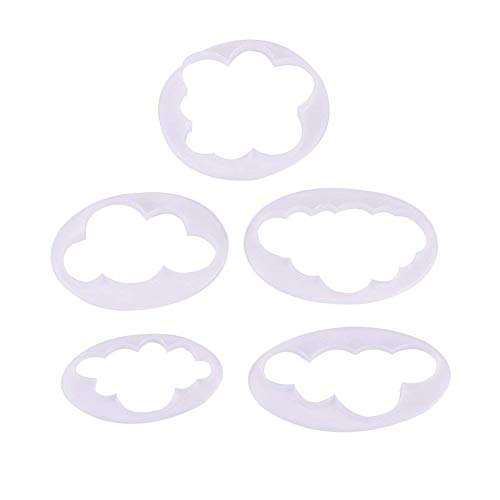 mi ji 5pcs Nube Pasta de azúcar del Modelo de la Torta decoración de la impresión del Molde del Cortador de Molde para Hornear el Pastel de Herramienta de la Cocina Utensilios para Hornear Nube G