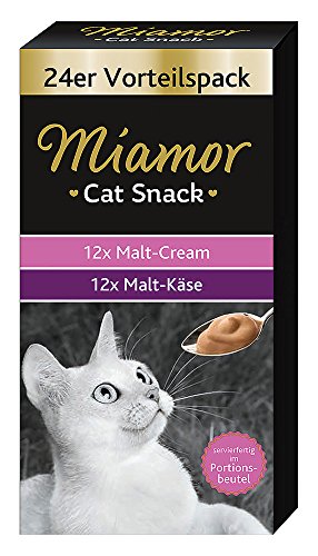 Miamor Cat Snack Malt-Cream - Pack de 4 Botes de 24 x 15 g