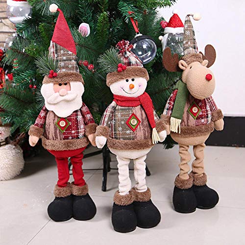 MICHAELA BLAKE 60cm de Santa Claus muñeco de Nieve Navidad muñecas para Party Supplies decoración del hogar retráctil Fiesta de cumpleaños de Juguete Que se coloca Regalo Festival de Niños