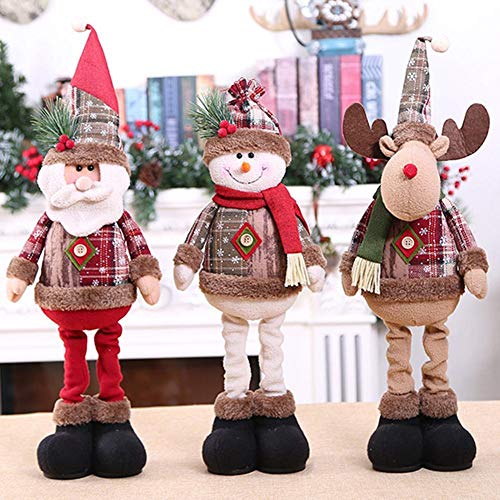 MICHAELA BLAKE 60cm de Santa Claus muñeco de Nieve Navidad muñecas para Party Supplies decoración del hogar retráctil Fiesta de cumpleaños de Juguete Que se coloca Regalo Festival de Niños