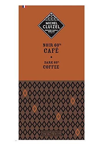 Michel Cluizel - Barra de café (chocolate oscuro, cacao, 60% puro, manteca de cacao, vainilla, bourbon, sin soja y aromas, 4 x 70 gramos)