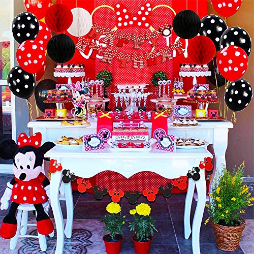 Mickey Party Globos, Decoraciones de cumpleaños de Mickey Mouse, Mickey y Minnie Party Decorations Fiesta de cumpleaños de Mickey Mouse con Globos Rojos