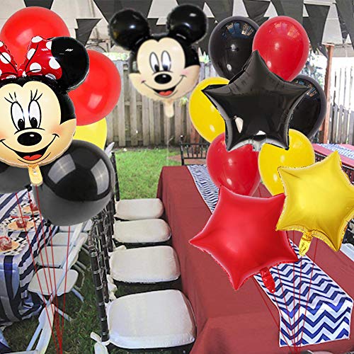 Mickey y Minnie Party Decorations, Mickey Party Globos Decoraciones de cumpleaños de Mickey Mouse para Niños Cumpleaños de Chicas Baby Shower