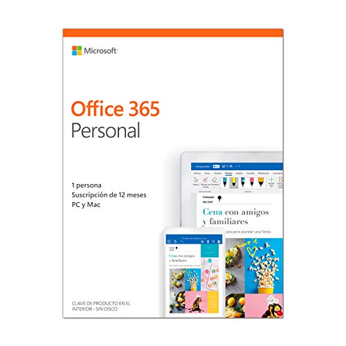 Microsoft Office 365 Personal - Software para PC y Mac, 1 Usario, Suscripción 1 Año